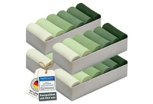 Blumtal PAX 100 Organizer 4er Set - Faltboxen für Kleiderschrank - Perfekt für IKEA PAX 100: Dieses 4er Set sorgt für optimale Ordnung in deinem Kleiderschrank. Ideal für die Aufbewahrung von BHs und T-Shirts – für mehr Übersicht und maximalen Stauraum!