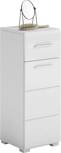 Unterschrank HOME AFFAIRE "Malmö" - 30 cm, weiß hochglanz - Moderner Unterschrank mit 1 Tür und 1 Schubkasten, ideal für platzsparende Lösungen. Hergestellt aus FSC-zertifiziertem Holzwerkstoff, pflegeleicht und vielseitig einsetzbar.