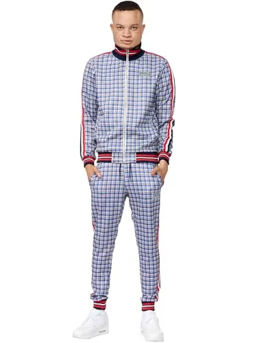 Lonsdale Men's BURMARSH Trainingsanzug - Stilvoll in Blau/Weiß/Rot, XXL - Streetwear Trainingsanzug für Herren, aus hochwertigem Mischgewebe mit aufgenähtem Bändchen und elastischem Bund für optimalen Sitz.