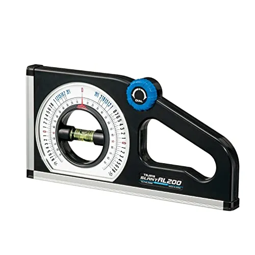 Tajima Winkelmesser/Neigungsmesser (drehbar gelagerter Libelle, Doppelskala für Winkel oder Neigung) – SLT200MY