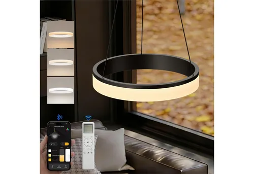 doporro Pendelleuchte Pendellampe Esszimmerlampe Dimmbar mit App & Fernbedienung Luvina02, einstellbarer Farbtemperatur von 3000–6000K, LED-Pendellampe
