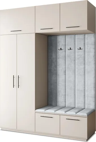 Masseno Garderobe-Set REMA 180/240/60 cm – Modernes Design für Ihren Flur - Elegante Garderobe REMA mit optimalem Stauraum für Jacken und Schuhe. Das moderne Design in Kaschmir verleiht Ihrem Eingangsbereich Stil und Funktionalität. Ideal für kleine und große Räume!