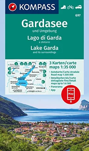 KOMPASS Wanderkarten-Set 697 Gardasee und Umgebung - Lake Garda and its surroundings - Lago di Garda e dintorni (3 Karten) 1:35.000: inklusive Karte ... Verwendung in der KOMPASS-App. Fahrradfahren.