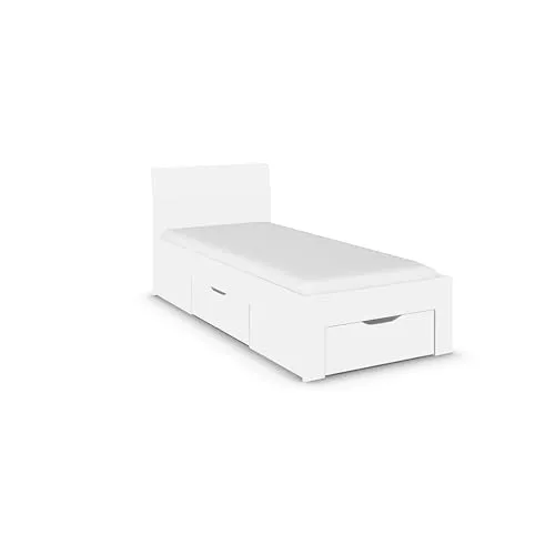 Bett RAUCH "Flexx" in Weiß, 90x200 cm mit Schubkästen - Kinderzimmermöbel mit praktischen Schubkästen für zusätzlichen Stauraum, Made in Germany und ideal für ein aufgeräumtes Kinderzimmer.
