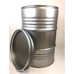 Birsppy SRM Metallfass 210 Liter - Ölfass mit Spannring und Deckel - Eimer: 210 Liter Metallfass aus kaltgewalztem Blech, nagelneu und unbenutzt, mit glatter, pflegeleichter Oberfläche - ideal für vielseitige Anwendungen.