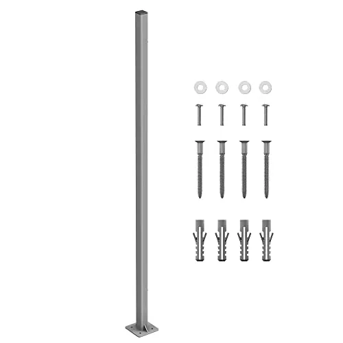SONGMICS Standpfosten für Markisenkasten - Markisen-Zubehör, keine Wandmontage erforderlich, robust und rostresistent für jahrelange Nutzung im Außenbereich.