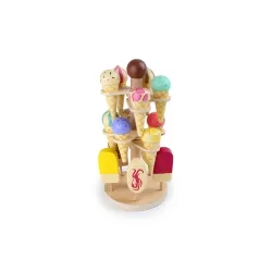 small foot Beweglicher Eisständer aus Holz - Kaufläden & Zubehör mit 15 verschiedenen Eissorten, fördert kreatives Rollenspiel und das Sozialverhalten bei Kindern ab 3 Jahren.
