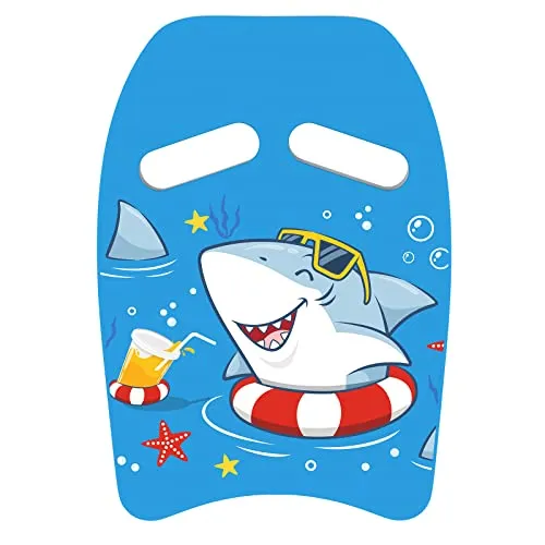 MoKo Kinder Schwimmbrett, Schwimmen Kickboard Trainingsausrüstung mit Griffen Cartoon Swim Float Schwimmtrainingsausrüstung Schwimm Board für Junge Mädchen - Blauer Hai