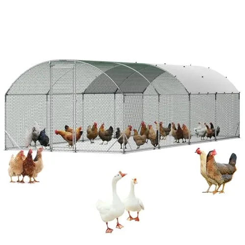 VEVOR Hühnerstall 2,7x7,6x2 m – Begehbarer Hühnerauslauf mit wasserdichter Abdeckung - Robuster VEVOR Hühnerstall, ideal für Hühner, Kaninchen und Gänse. Der begehbare Auslauf bietet eine wasserdichte Abdeckung und stabilen Rahmen für sicheren Freilauf. Perfekt für die artgerechte Tierhaltung.