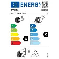 Tracmax X-privilo A/S Trac Saver M+S 3PMSF 185/70 R14 88T Ganzjahresreifen - Autoreifen mit hervorragender Traktion und Sicherheit bei allen Wetterbedingungen, ideal für ganzjährige Nutzung.