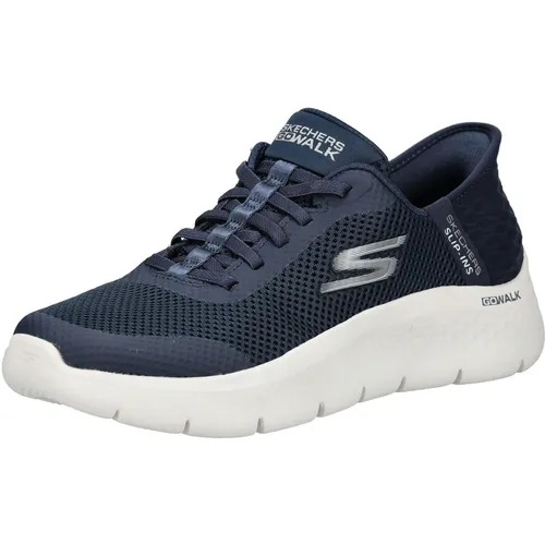 Skechers Damen Sneakers - Navy Textile White Trim, 37 EU - Damen-Sneaker mit Hands Free Slip-Ins für einfache Passform und exklusivem Fersenkissen für optimalen Halt. Genießen Sie die leichte ULTRA GO-Dämpfung und den Komfort der Air-Cooled Memory Foam Innensohle.