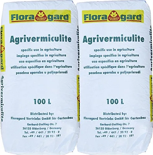 Floragard Vermiculite 2x100 L - Brutsubstrat für Reptilien - Erde mit revolutionärer Feuchtigkeitsregulierung für optimale Wasserspeicherung und als natürlicher Unkrautschutz. Ideal für Terrarien und Gartenpflege.