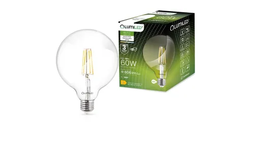 Żarówka Dekoracyjna Kulista LED E27 G125 7W 806lm 4000K Neutralna 360 Filament L