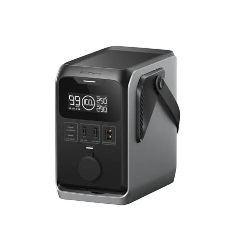 Ecoflow TRAIL 300 DC Tragbare Powerstation - Ladestation für Camping und Reisen, ultraleicht mit nur 2,58 kg, bietet 288 Wh Kapazität und 5 Ausgänge für gleichzeitiges Laden.