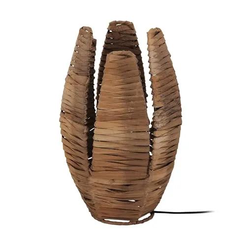 EGLO Tischlampe Mongu 1 - Vintage Tischleuchte aus Bast und Stahl - Tischlampe im Boho-Stil, ideal für Wohnzimmer und Schlafzimmer. Mit einem einzigartigen Design aus Bast und schwarzem Stahl schafft sie eine gemütliche Atmosphäre. Einfache Bedienung über Schalter am Kabel.