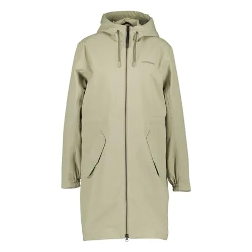 Didriksons Marta Damen Parka 3 - Größe 42, mistel green - Damen-Mantel mit verstellbarer Kapuze und Bund, ideal für wechselhaftes Wetter und optimalen Tragekomfort.