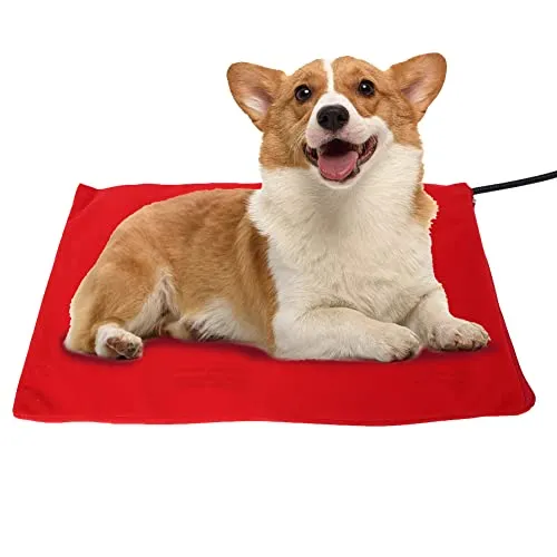 Akozon Tapis Chauffant Chien Chat, Haustier Heizkissen, Katzen & Hund Heizmatte mit Timer, Heizmatte für Haustiere Hunde und Katzen Heizkissen Sicher und Wasserdicht Elektrisch Haustier Heizdecke