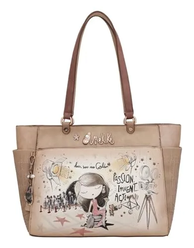 Anekke Hollywood Shopping Bag Multicolor - Damen-Shopper mit einzigartigem, detailreichem Design, ideal für einen modernen und stilvollen Alltag. Maße: 38 x 27 x 15 cm.