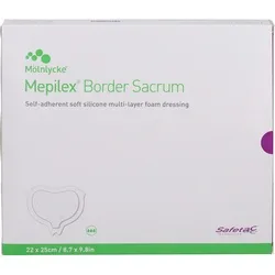 Mepilex Border Sacrum Schaumverband 22x25 cm - 10 ST - Kompressen & Verbände, der innovative Schaumverband mit 5 Schichten bietet optimale Dekubitusprävention und schmerzarme Verbandswechsel dank Safetac Technologie.