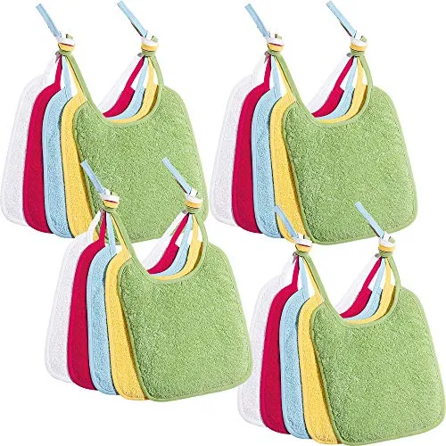 Erwin Müller Kinder-Lätzchen 20er-Pack - Praktische Frottier-Lätzchen im 20er-Pack aus 100 % Baumwolle, ideal zum Binden. Größe ca. 30 x 24 cm, perfekt für sauberes Füttern.