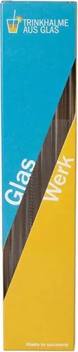 Glas Werk - 10 Trinkhalme aus Glas + Reinigungsbürste
