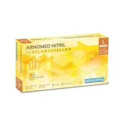 ARNOMED Nitril Sunflower Yellow Einmalhandschuhe, puderfrei, gelb 388-L , 1 Packung = 100 Stück, Größe L