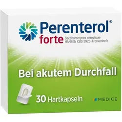 Perenterol forte bei akutem Durchfall - Arzneimittel zur Behandlung von akutem Durchfall mit natürlicher Trockenhefe. Unterstützt die Darmgesundheit und ist auch für Kinder ab 2 Jahren geeignet.