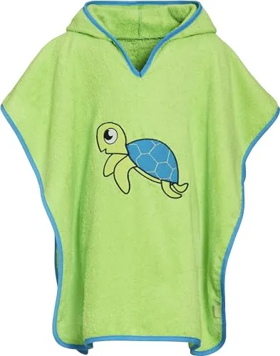 Playshoes Bademantel Handtuch Unisex Kinder - Schildkröte, Größe S - Bademantel für Jungen, aus 100% Baumwolle, saugstark und kuschelig warm – ideal nach dem Baden. Mit praktischer Kapuze für zusätzlichen Schutz vor Zugluft.