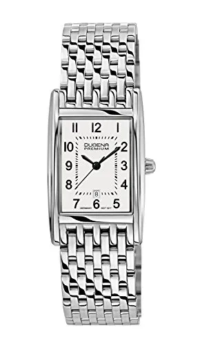 Dugena Damen-Armbanduhr 7000120 Quadra Artdeco - Armbanduhren für Damen, elegante Quarz-Uhr mit Saphirglas und Edelstahlarmband, wasserdicht bis 5 bar – ein stilvolles Accessoire für jeden Anlass.