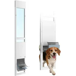 VEVOR Hundeklappe für Glasschiebetür – Höhenverstellbar von 1927 bis 2049 mm - Praktische Hundeklappe für Glasschiebetüren mit robustem Aluminiumrahmen. Schnell verriegelbar durch Sicherheitsknopfschloss – ideal für den täglichen Einsatz.