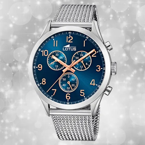 Lotus Minimalist Herren Armbanduhr Edelstahl silber UL18637/3 - Elegante Herrenarmbanduhr mit analoger Anzeige, großem Edelstahlgehäuse und stilvollem blauen Zifferblatt. Ideal für den täglichen Gebrauch und besondere Anlässe.