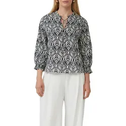 S.OLIVER BLACK LABEL Langarmbluse Damen Gr. 48, Blau - Stylische Damen-Langarmbluse von s.Oliver BLACK LABEL mit All-Over Print. Aus 100% Baumwolle für ein angenehmes Tragegefühl und ideal für lässige Outfits. Perfekt für jede Gelegenheit!