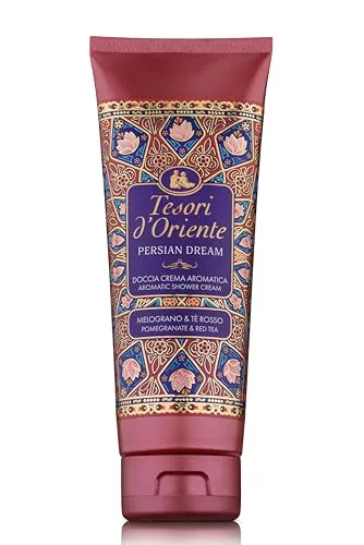 Tesori d'Oriente Cremedusche Persian Dream, 250 ml - Aromatische Cremedusche mit Noten von Granatapfel und rotem Tee. Reinigt sanft und verwöhnt die Sinne. Ideal für ein entspannendes Pflegeerlebnis und zur Unterstützung der täglichen Hautpflege.