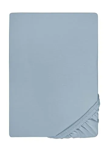 Biberna Feinjersey Spannbettlaken 0077144, taubenblau 140-160 cm x 200 cm - Bettlaken aus 100% Baumwolle, besonders weich und atmungsaktiv für optimalen Schlafkomfort.