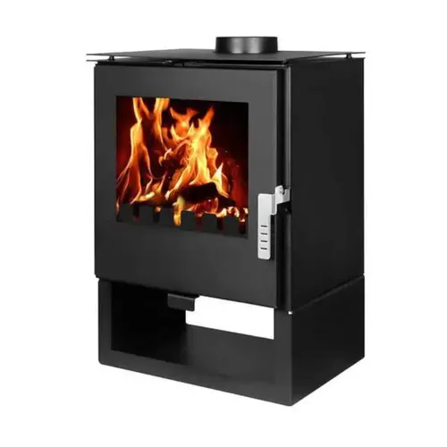 BRUNO Kaminofen Bruno Vito | Schwarz | 5 kW - Kaminofen in elegantem Schwarz mit 5 kW Leistung und praktischem Stehrost für effiziente Wärme und stilvolle Atmosphäre