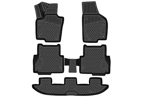 ELEMENT 3D Gummimatten Set passend für SEAT Alhambra/VW Sharan | Mk2 | 2010-2020 | 5-Teilig | 100% passgenaue Auto Fußmatten, robuste Universal Fußmatte Auto, Gummimatten Auto