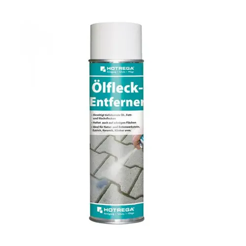 Hotrega Ölfleckentferner 500 ml - Effektive Entfernung von Öl- und Fettflecken - Schnelle und mühelose Beseitigung hartnäckiger Öl-, Fett- und Wachsflecken auf verschiedenen Oberflächen. Ideal für Naturstein und Keramik, schont polierte Marmoroberflächen.