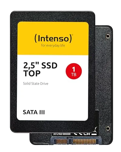 Intenso SSD 1TB 2,5 Zoll - SATA III Top Performance, 520 MB/s Lesegeschwindigkeit und energieeffizient für Gaming und täglichen Gebrauch