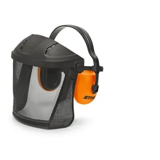STIHL Gesichts- und Gehörschutz FUNCTION GPA 24 - Schutzschild & Visier mit leichtem Design, schwenkbarem Nylonvisier und Gehörschutzkapseln für maximale Lärmdämmung bis 104 dB(A)