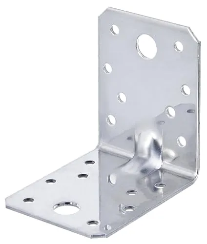 Alberts 335212 Schwerlast-Winkelverbinder mit Sicke | Edelstahl | 70 x 70 x 55 mm
