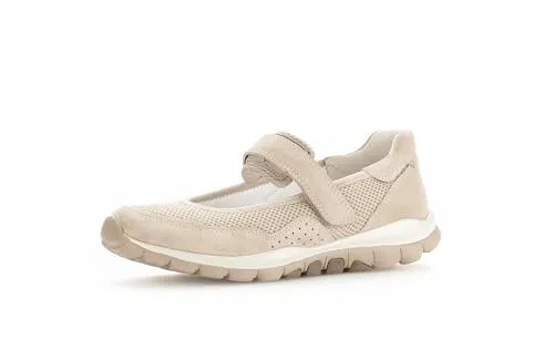rollingsoft Riemchenballerina – Komfortschuh mit Klettverschluss - Bequeme Freizeitschuhe mit flexiblem Lochmuster. Extra leicht und ideal für den Alltag. Der integrierte Stabilisator sorgt für optimale Abrollbewegung und Seitenstabilität.