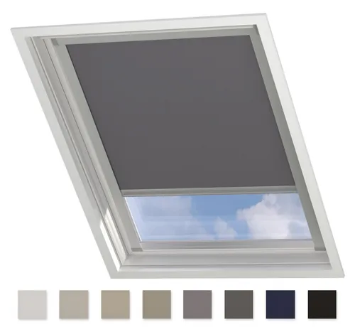 DTCH® Dachfenster verdunkelungsrollo für Velux MK10 hellgrau mit Führungsschiene, rollo für dachfenster, verdunkelungsrollo dachfenster