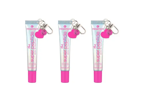 Essence Lipgloss THE SUPER PEPTIDE GLOSSY LIP TREATMENT, 3-tlg., mit milchig glänzender Textur