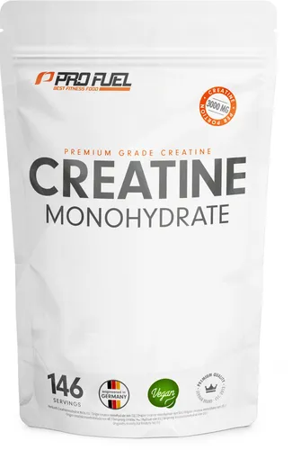 ProFuel CREATIN Monohydrat Pulver - 100% Creatin-Monohydrat für mehr Power im Training, ideal für Fitness-Sportler zur Steigerung der Leistung bei Schnellkrafttraining.