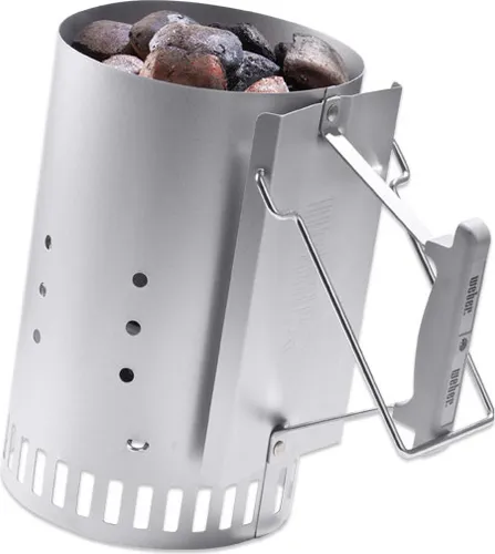 Weber Anzünd-Set für Holzkohlegriller - WEBER ZUBEHÖR: 3-in-1 Anzünd-Set mit Anzündkamin, 2 kg Briketts und 3 Anzündwürfeln für ein stressfreies Grillerlebnis.