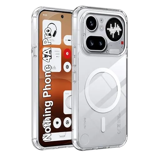 Fitudoos Hülle für Nothing Phone 4A Pro, Robuste PC-Rückseite Case+Stoßfesten TPU-Kante, Militärischen Grad Schutz Hülle, Schutz Magnetisch & Anti-Gelb Stoßfeste Handyhülle - Transparent