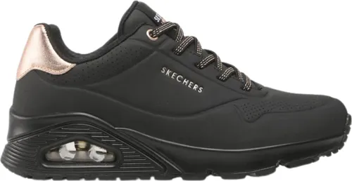 Skechers Damen UNO-Shimmer Away Sneakers, Schwarz, 37 EU - Damen-Sneaker mit glitzerndem Design, ideal für modische Auftritte und den ganzen Tag Komfort