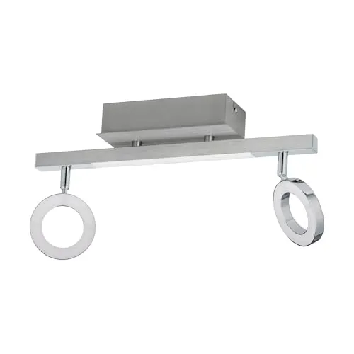 EGLO LED Deckenlampe Cardillo - 2-flammige Deckenleuchte in Chrom - Moderne Deckenstrahler aus Aluminium und Metall mit schwenkbaren Spots für individuelle Beleuchtung. Ideal für Wohnzimmer, Flur oder Schlafzimmer mit warmweißem Licht (3000K).