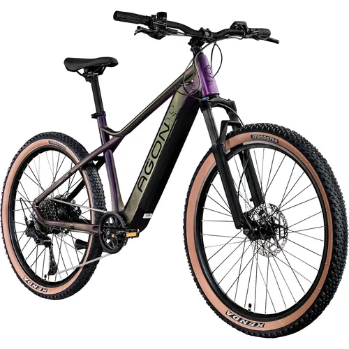 Agon E-Bike Mountainbike Alpha - 10 Gang Deore, 540 Wh Heckmotor - E-Bike für Damen und Herren, ideal für Trails und Ausflüge mit einer Reichweite von bis zu 135 km und einem leistungsstarken 250 W Heckmotor.