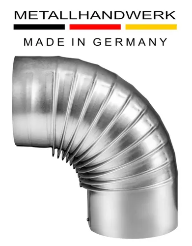 Armin Bay Ofenrohre Kaminofen-Erweiterungssegmet Bogen Feueraluminiert (FAL) 90 Grad – Durchmesser 120 mm ohne Tür